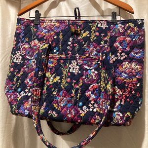 Vera Bradley Hathaway Tote- Floral on Navy.